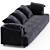 Sleek Absolu Edra 3-Seater Sofa 3D model small image 2