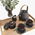 Geometric Tea Set Collection Decor 3D model small image 2