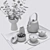 Geometric Tea Set Collection Decor 3D model small image 6