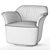 Luxury Tanned Leather Armchair AIDA 3D model small image 4