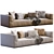Elegant Flexform Perry Sofa Relax 3D model small image 3