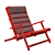 Modern Carl Hansen Deck Chair 3D model small image 5