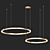 LED Ring Chandelier Brass Finish 3D model small image 4