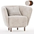 Luxury Dandy Armchair in Gray 3D model small image 3