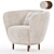 Luxury Dandy Armchair in Gray 3D model small image 4