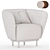 Luxury Dandy Armchair in Gray 3D model small image 6