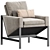 Modern Atticus Armchair in Grey 3D model small image 2