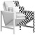 Modern Atticus Armchair in Grey 3D model small image 3
