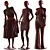 Fashion Mannequin Set with Clothes 3D model small image 5