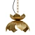 Lotus Chandelier in Gold 3D model small image 1