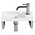 Rivea Picabo Hand Washbasin: Elegant White 3D model small image 2