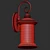 Modern Textured Black Wall Lantern 3D model small image 2