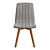 Retro Dining Chairs with Taupe Upholstery 3D model small image 2