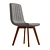 Retro Dining Chairs with Taupe Upholstery 3D model small image 3