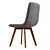 Retro Dining Chairs with Taupe Upholstery 3D model small image 4