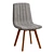 Retro Dining Chairs with Taupe Upholstery 3D model small image 5