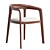 Modern Walnut Corvo Chair Design 3D model small image 1