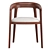 Modern Walnut Corvo Chair Design 3D model small image 2