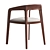 Modern Walnut Corvo Chair Design 3D model small image 4