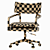 Rattan Cane Desk Chair Set 3D model small image 6