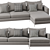 Modern Simena Sectional Sofa Design 3D model small image 2