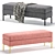 Modern Gray Kona Bench Furniture 3D model small image 2