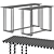 Rectangular Marble Console Table Set 3D model small image 3