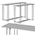 Rectangular Marble Console Table Set 3D model small image 4