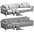 Modern Design 4-Seater Sofa Model 3D model small image 3