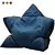 Rose Bean Bag Chair in Four Colors 3D model small image 1