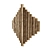 Geometric Wood Metal Wall Art 3D model small image 6