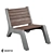 C-lounge Concrete Outdoor Chair 3D model small image 1