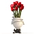 Handcrafted White Heart Vase 3D model small image 4