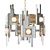 Sculptura Chrome Brass Chandelier Lamp 3D model small image 1