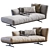 Modern Flexform Evergreen Longue Design 3D model small image 1