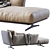 Modern Flexform Evergreen Longue Design 3D model small image 7