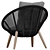 Modern Minimalist Cord Armchair in Millimeters 3D model small image 2