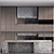 Modern Kitchen with Large Island 3D model small image 1