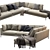Modular Fabric Corner Sofa Set 3D model small image 2