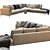 Modular Fabric Corner Sofa Set 3D model small image 3