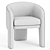 Elegant Velvet Armchair by Milo Baughman 3D model small image 3