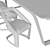 Ocean Wave Inspired Outdoor Dining 3D model small image 7