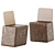 Modern BlackCork Cut Chair 3D model small image 1