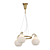Designer Chandelier with White Glass Shades 3D model small image 1