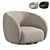 EICHHOLTZ Brice Cream Swivel Armchair 3D model small image 1