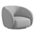 EICHHOLTZ Brice Cream Swivel Armchair 3D model small image 5