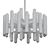 Brass Mid-Century Sciolari Chandeliers 3D model small image 2