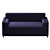 Lux Moonlight Blue Velvet Sofa 3D model small image 3