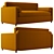 Vintage Velvet Sofa Bed in Ochre 3D model small image 1