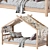 Rustic Wood Kids Bed House 3D model small image 3